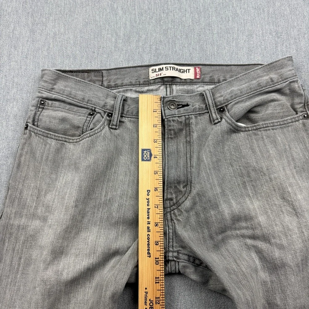 Levis 514 Jeans Men 34x30 Gray Slim Straight Fit Classic Pockets Stretch Zip Fly